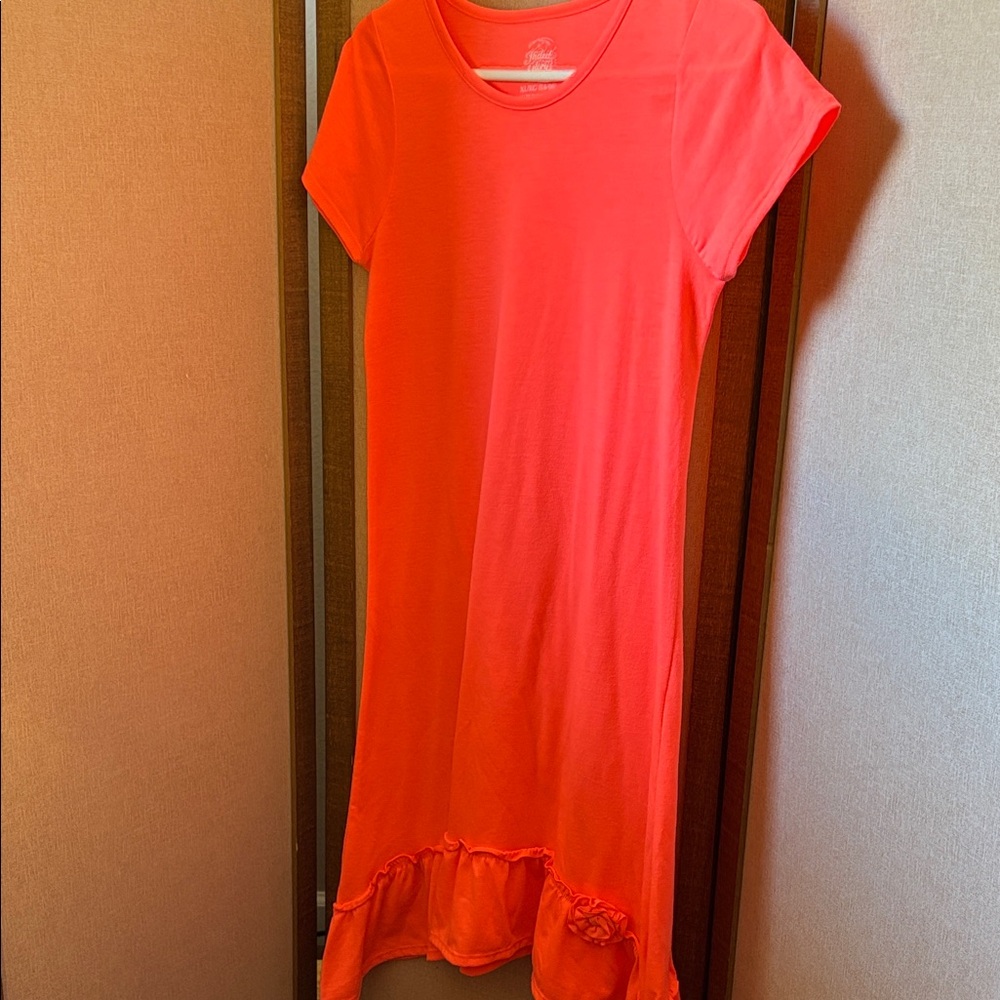 Faded Glory Vibrant Orange Kids Dress XL